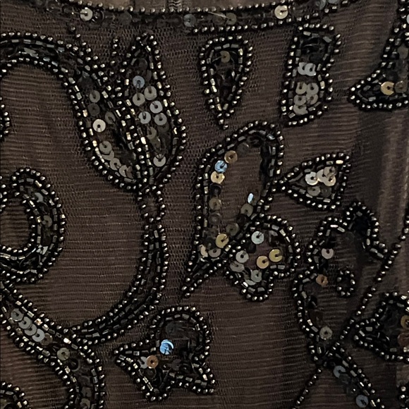 Lauren Ralph Lauren Women's Black Beaded Tulle Halter Cocktail Dress Size 16 - Picture 3 of 9